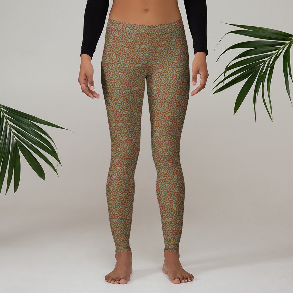 Leggings Geometric Pattern – Xolo Salmon - symbolika