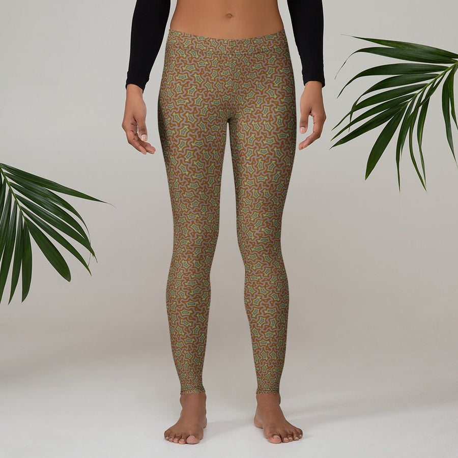 Leggings Geometric Pattern – Xolo Salmon - symbolika