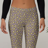 Leggings con estampado geométrico – Angelic Mexicana Morado Dorado