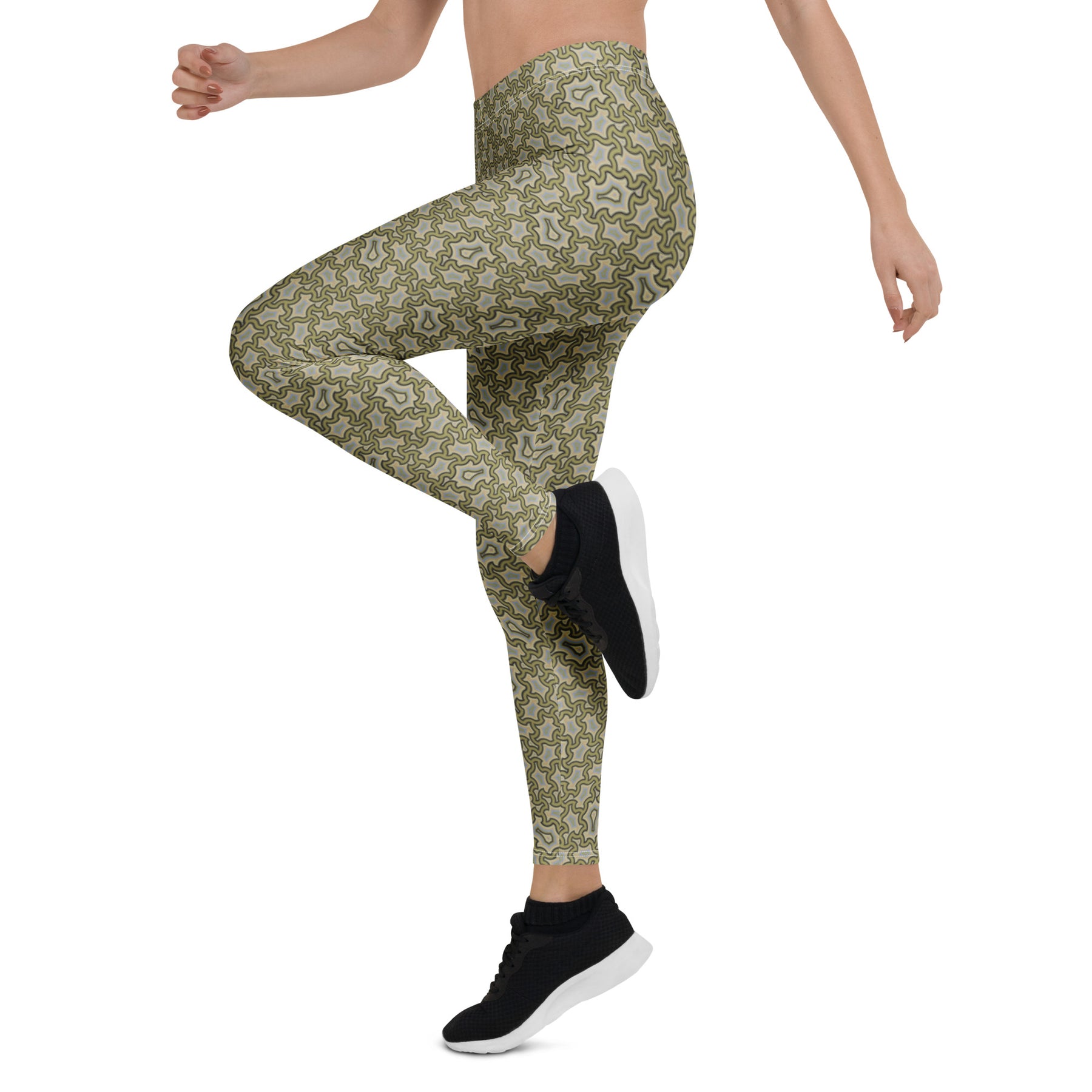 Leggings Geometric Pattern – Harpy Golden Brown - symbolika