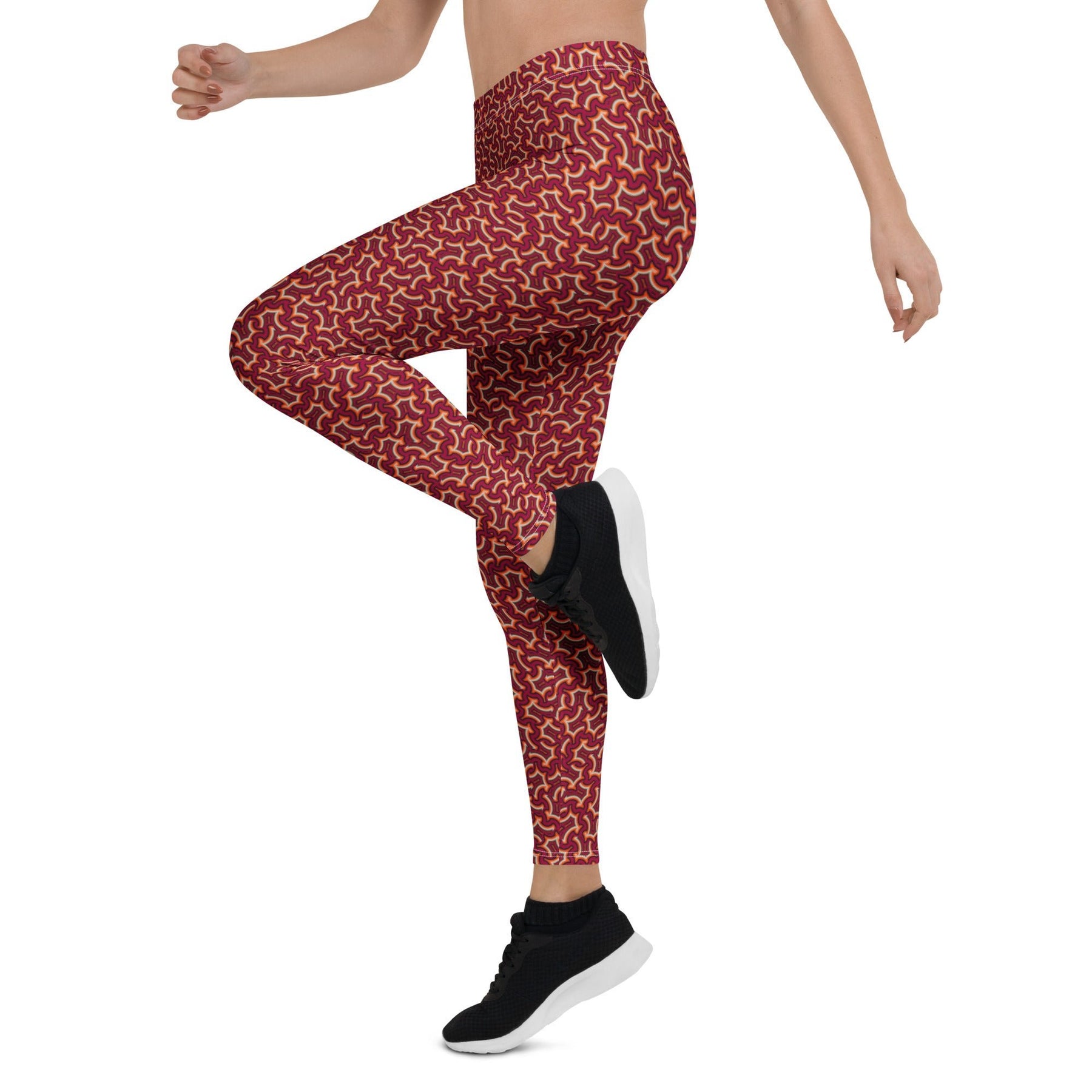 Leggings Geometric Pattern – Itzam Reds - symbolika