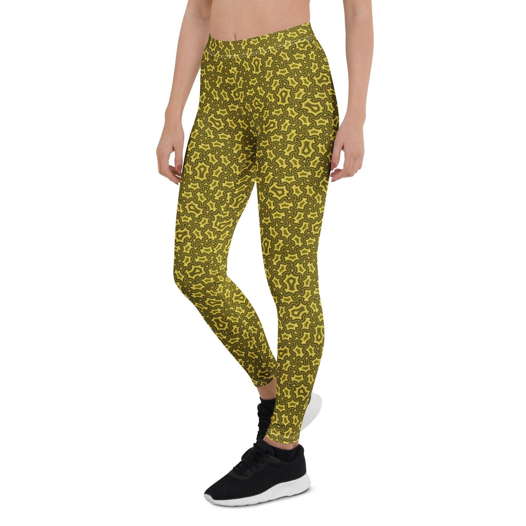 Leggings Geometric Pattern – Harpy Olive Brown - symbolika