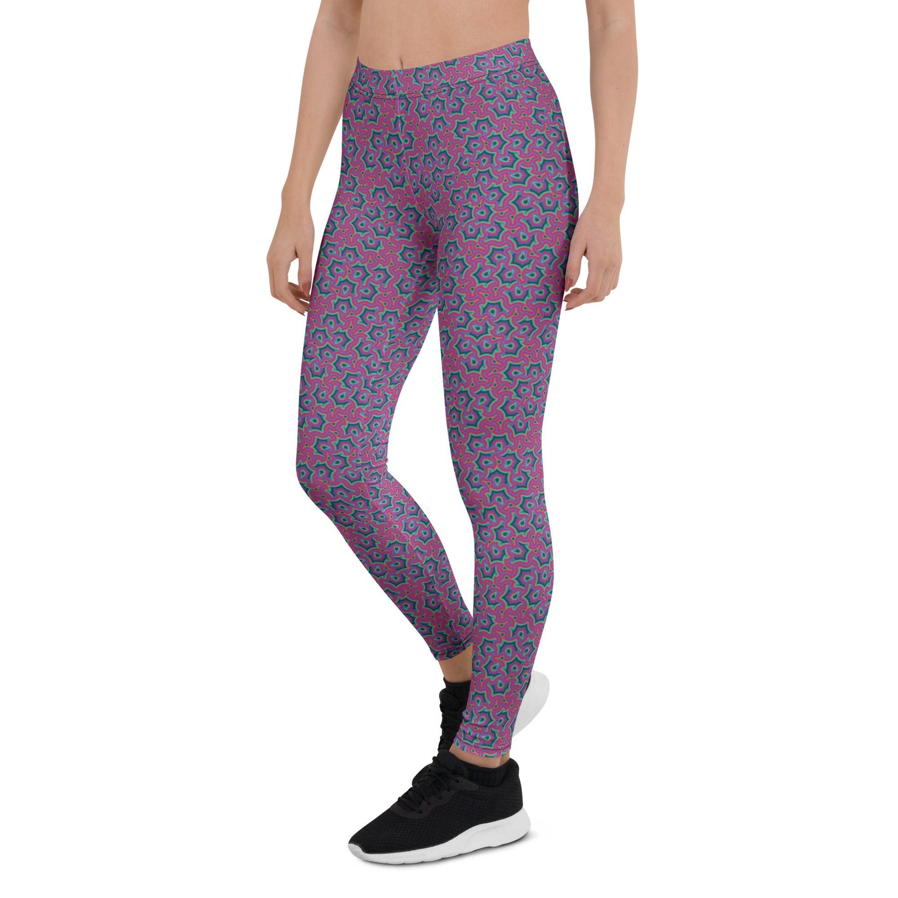 Leggings Geometric Pattern – Scales Purple Pink - symbolika