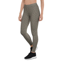 Leggings con estampado geométrico – Gris y rojo