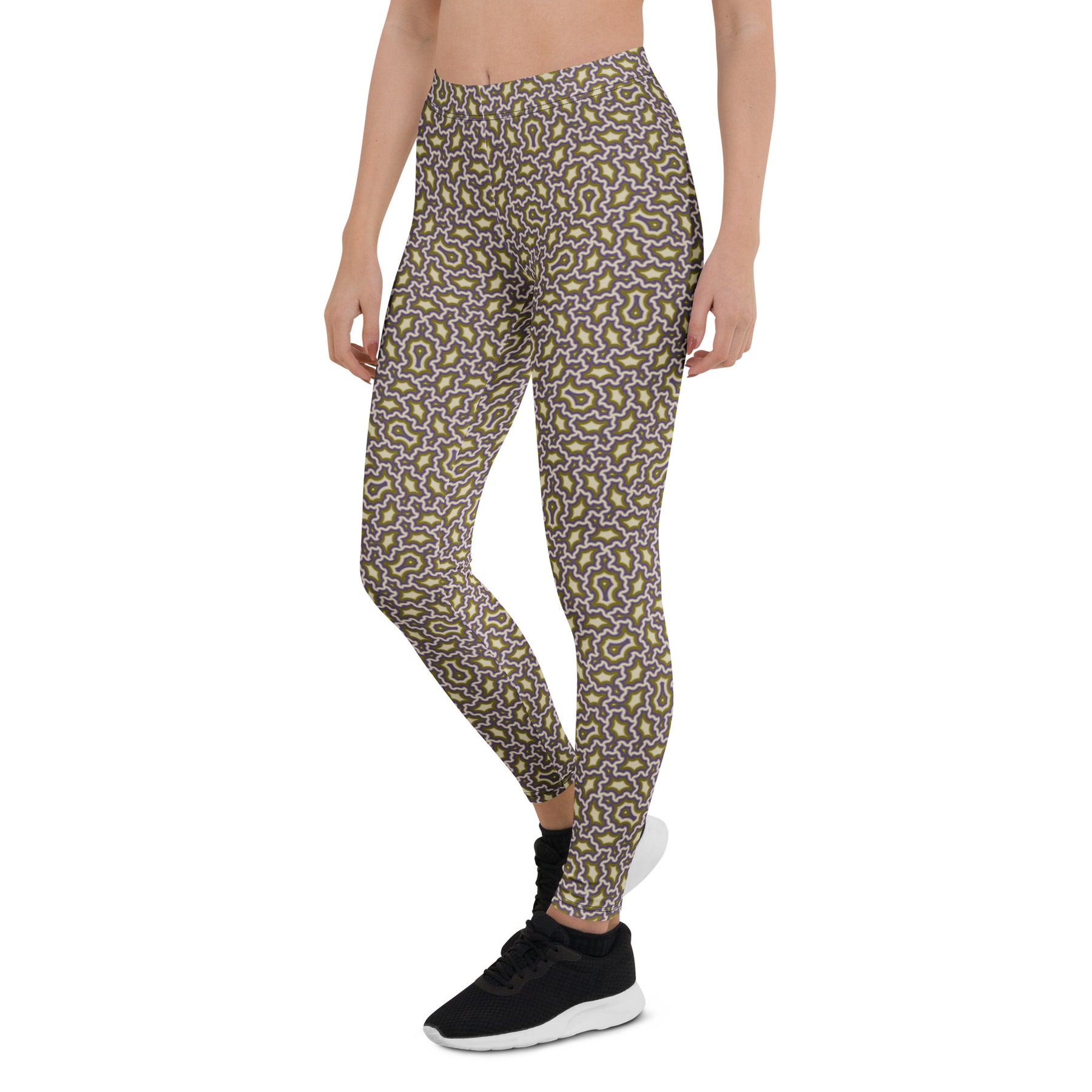 Leggings Geometric Pattern – Angelic Mexicana Purple Gold - symbolika