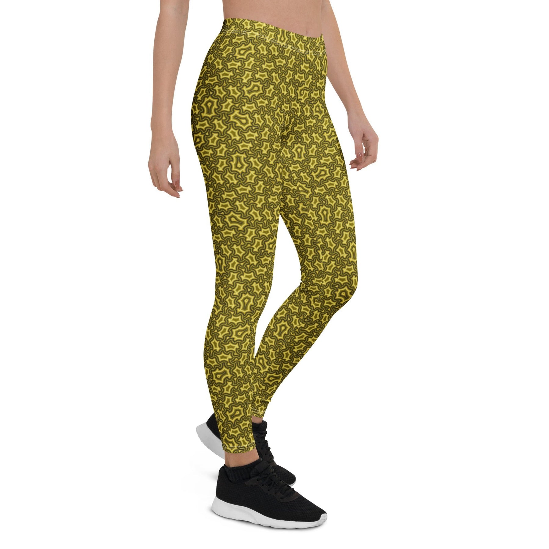 Leggings Geometric Pattern – Harpy Olive Brown - symbolika