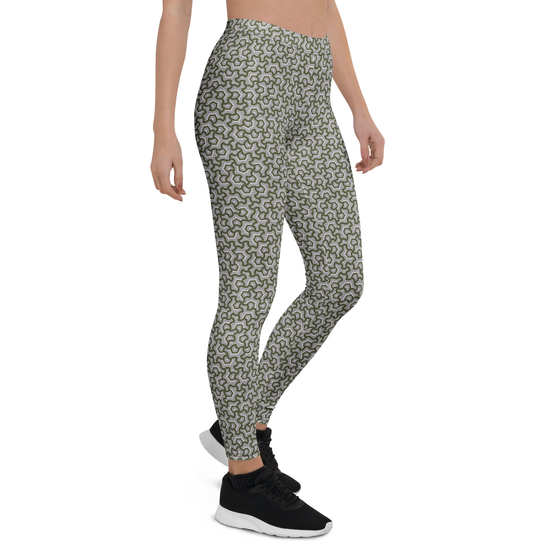 Leggings Geometric Pattern – Scales Greys - symbolika