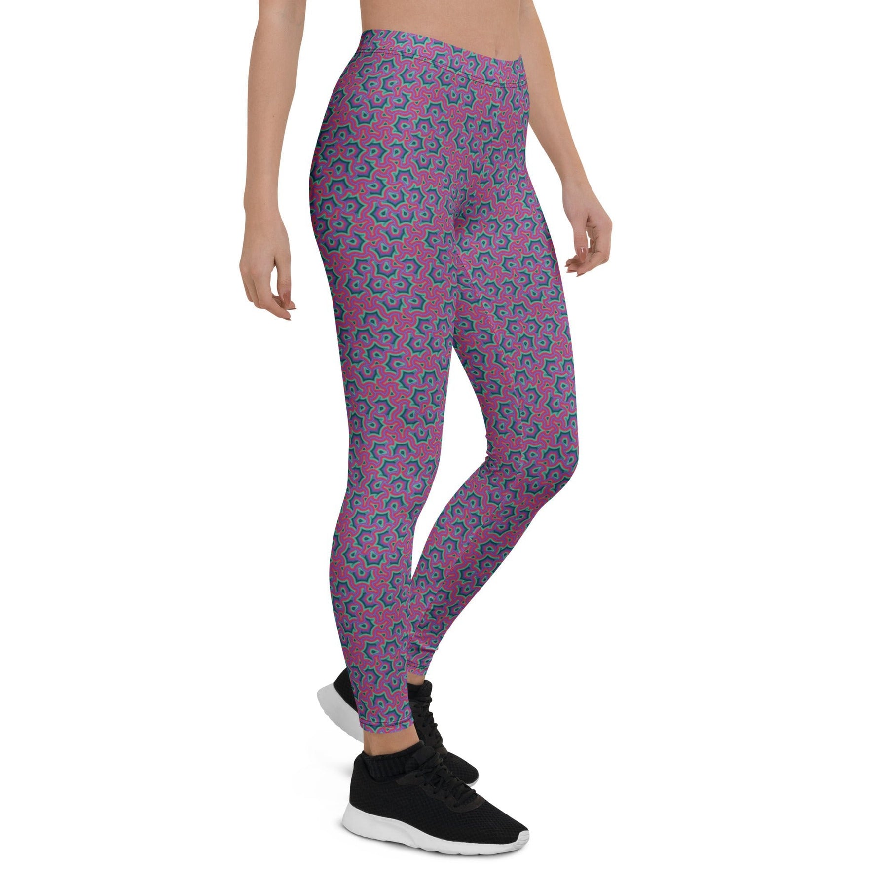 Leggings Geometric Pattern – Scales Purple Pink - symbolika