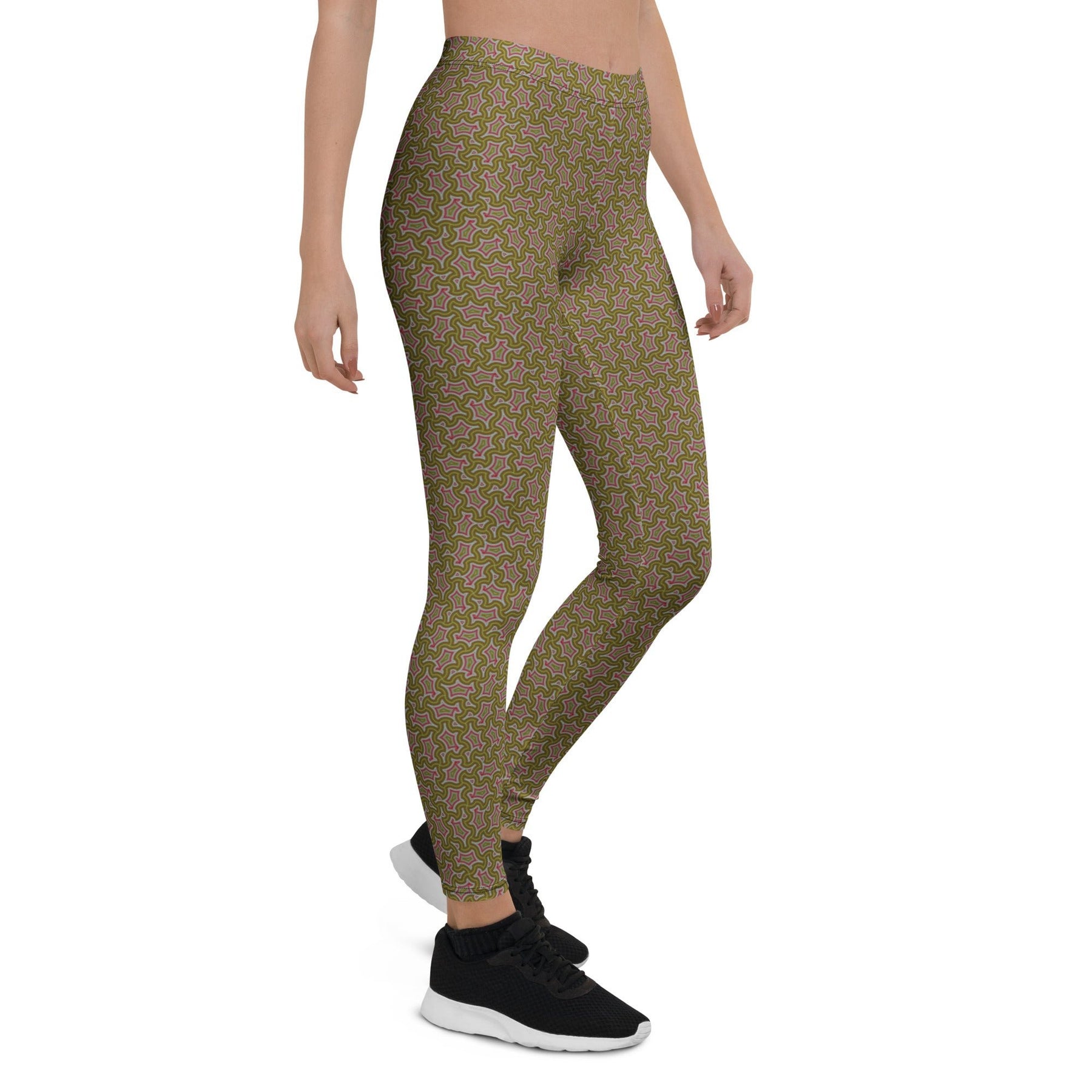 Leggings Geometric Pattern – Olive Bordo - symbolika