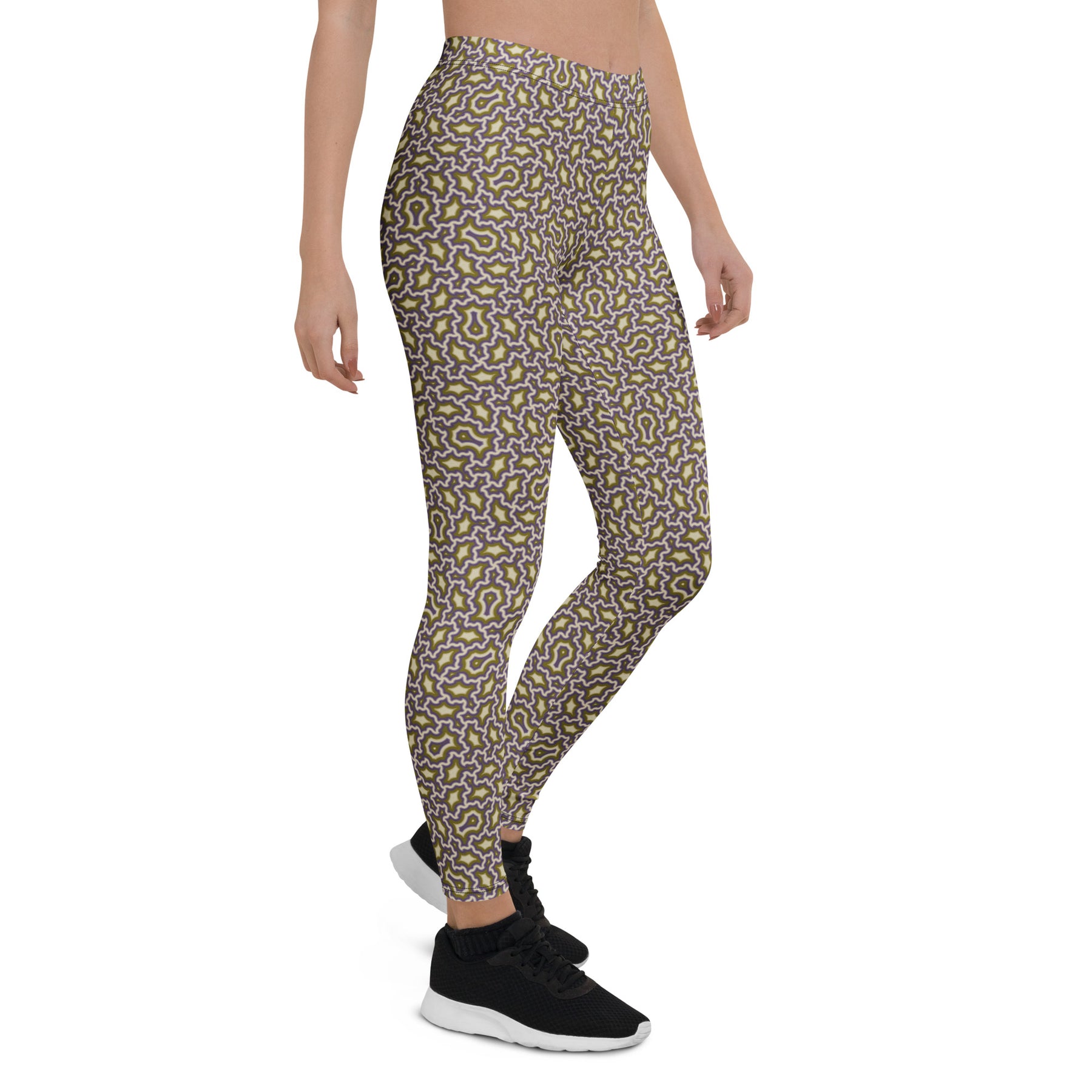 Leggings Geometric Pattern – Angelic Mexicana Purple Gold - symbolika
