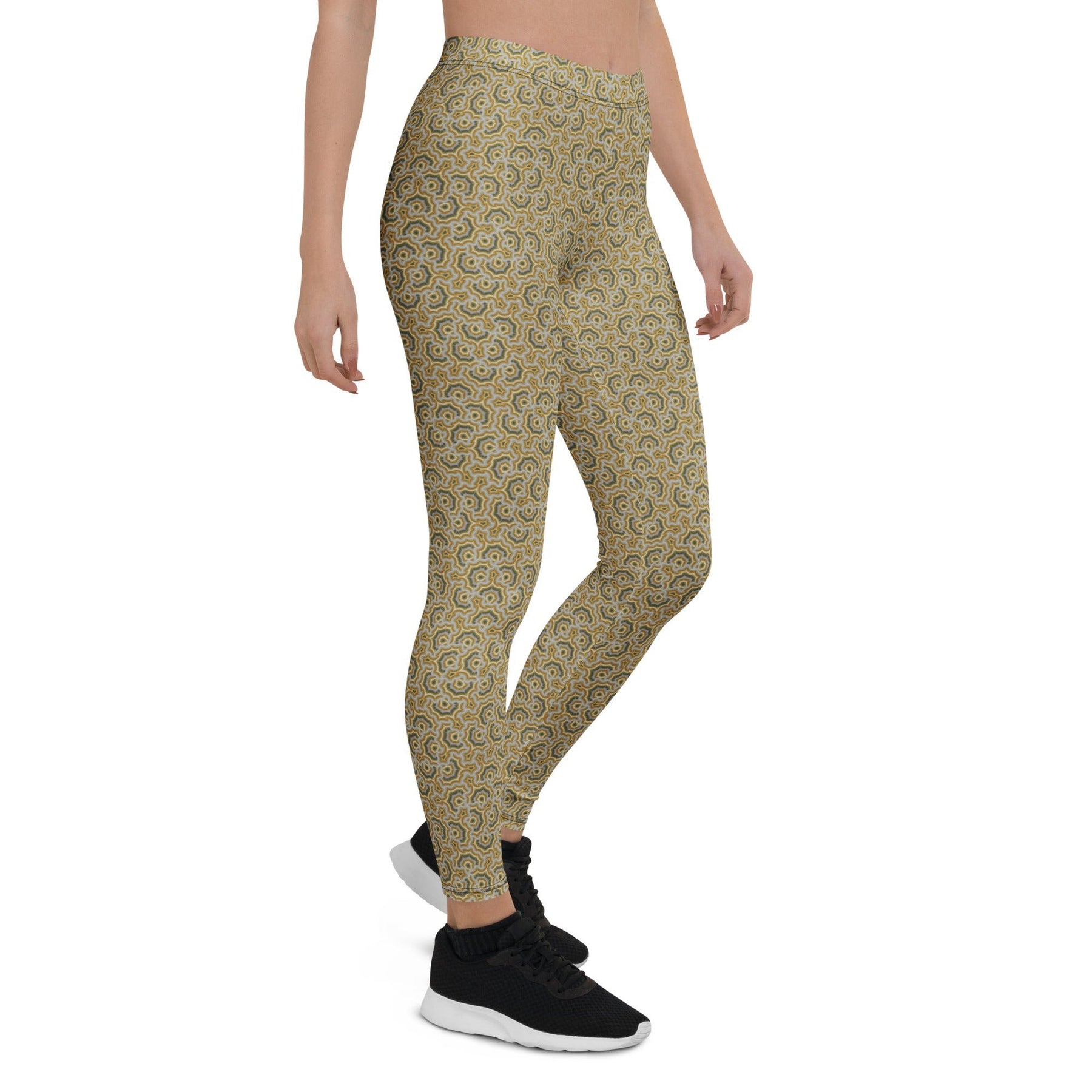Leggings Geometric Pattern – Bouquet Grey Earth - symbolika