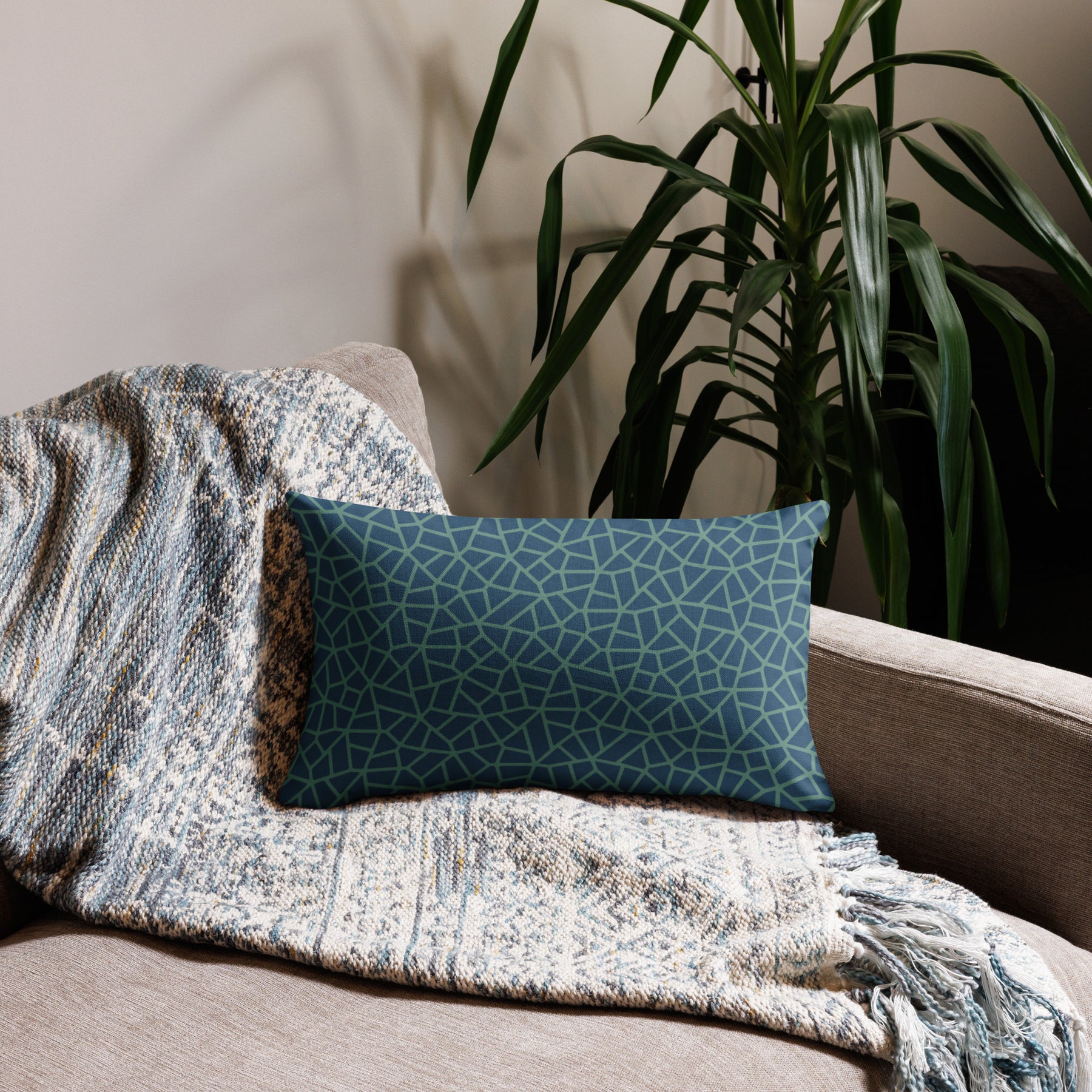 Pillow Geometric Pattern – Paved Ocean - symbolika