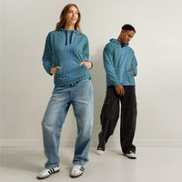 Letter Tessellation Aqua Hoodie - Hidden Typography Optical Art