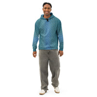 Letter Tessellation Aqua Hoodie - Hidden Typography Optical Art