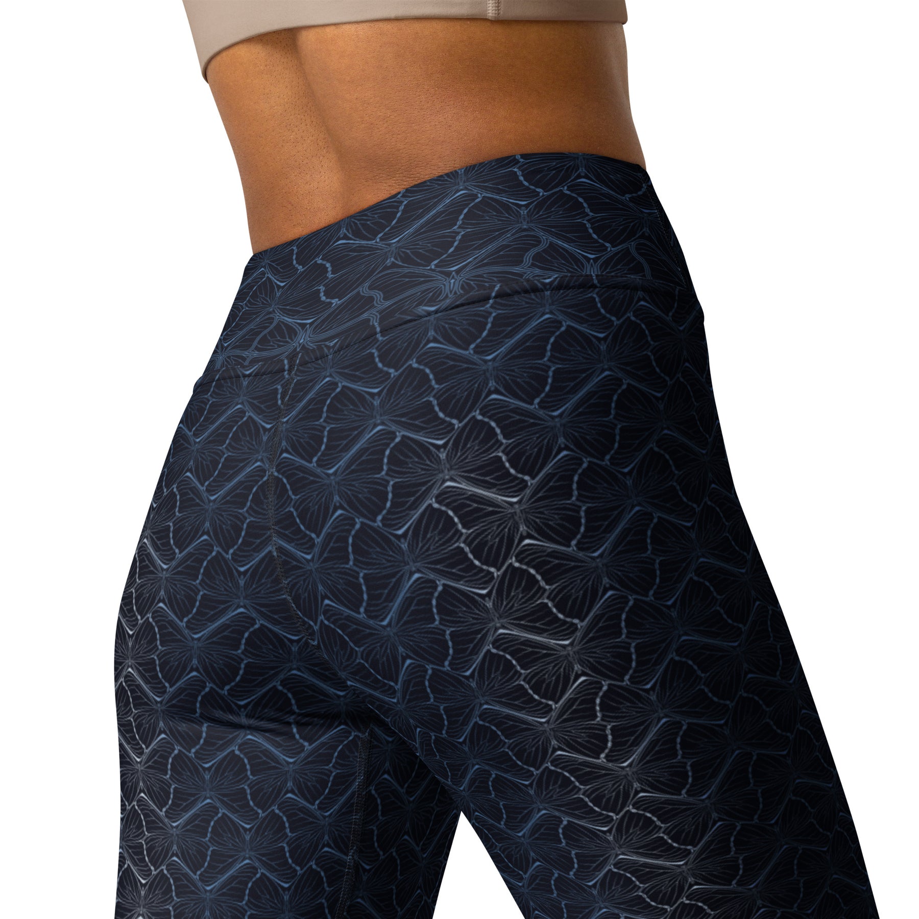Moonlight Shipibo Butterfly Yoga Leggings - Pattern Transition - symbolika