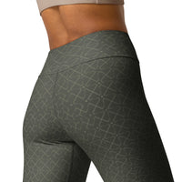 Crossgress Olive Yoga Leggings - Diagonal Lattice Pattern