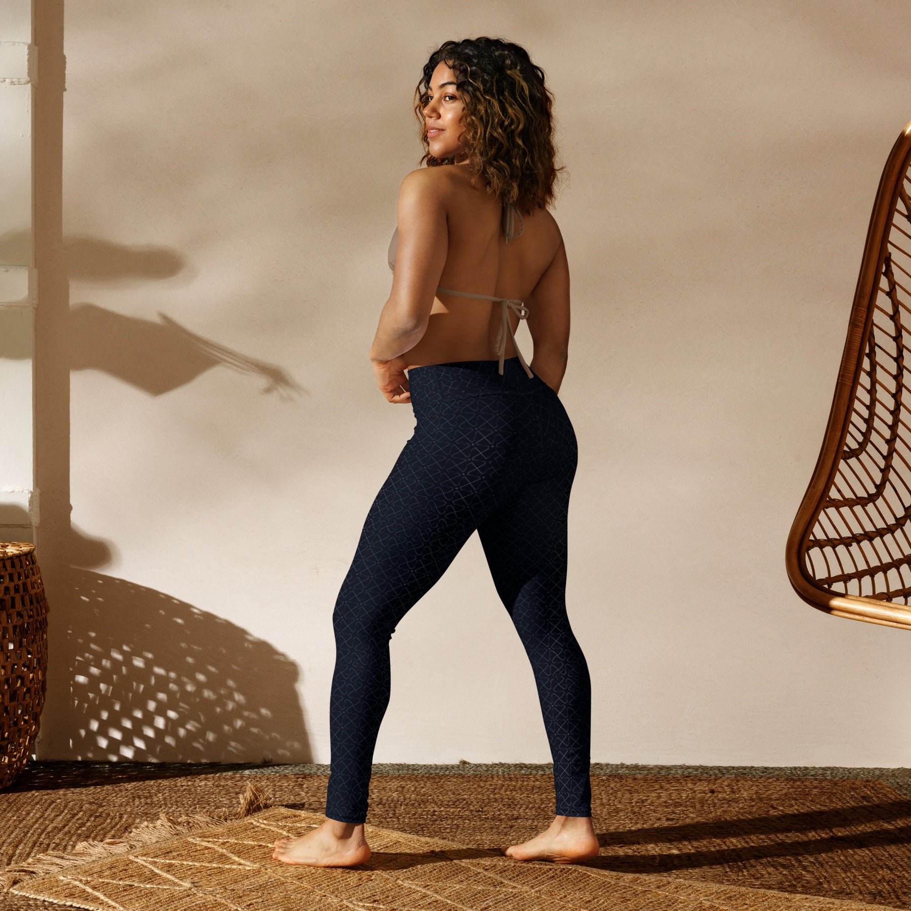 Moonlight Progressive Crosses Yoga Leggings - Building Sequence - symbolika