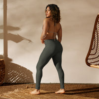 Crossgress Olive Yoga Leggings - Diagonal Lattice Pattern