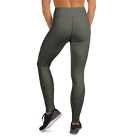Crossgress Olive Yoga Leggings - Diagonal Lattice Pattern