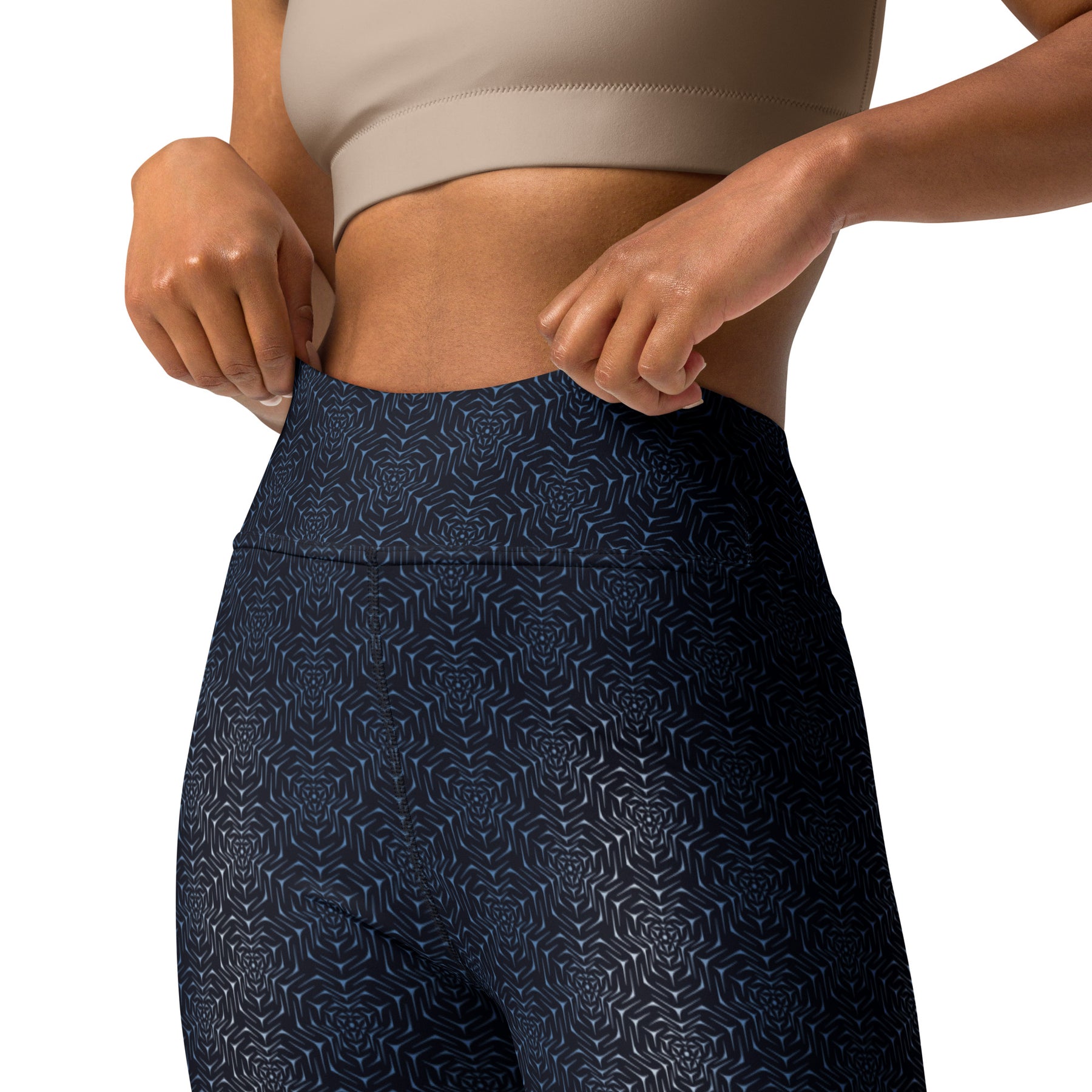 Molekula Yoga Leggings - Hexagonal Network Pattern - symbolika
