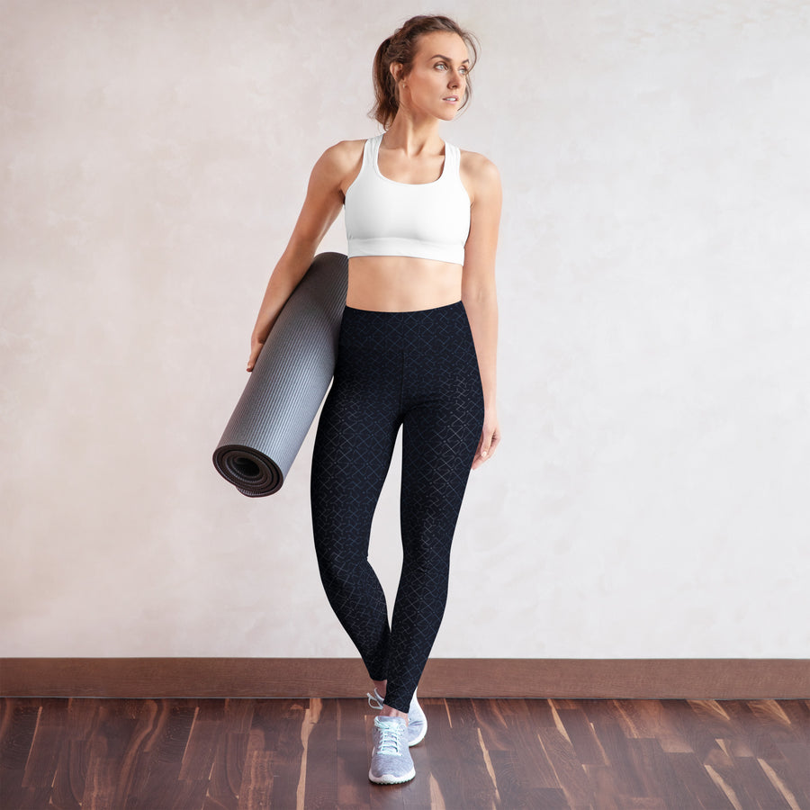 Moonlight Progressive Crosses Yoga Leggings - Building Sequence - symbolika