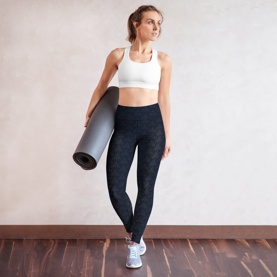 Molekula Yoga Leggings - Hexagonal Network Pattern - symbolika