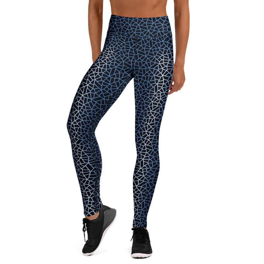 Paved Geometric Yoga Leggings - Four - Way Stretch Activewear - symbolika