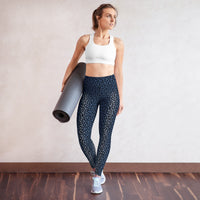 Leggings de yoga con diseño geométrico pavimentado - Ropa deportiva con elasticidad en cuatro direcciones