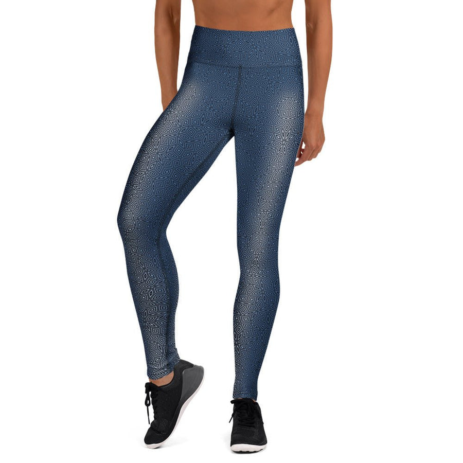 Penrose Cubes Geometric Yoga Leggings - Impossible Tessellation - symbolika