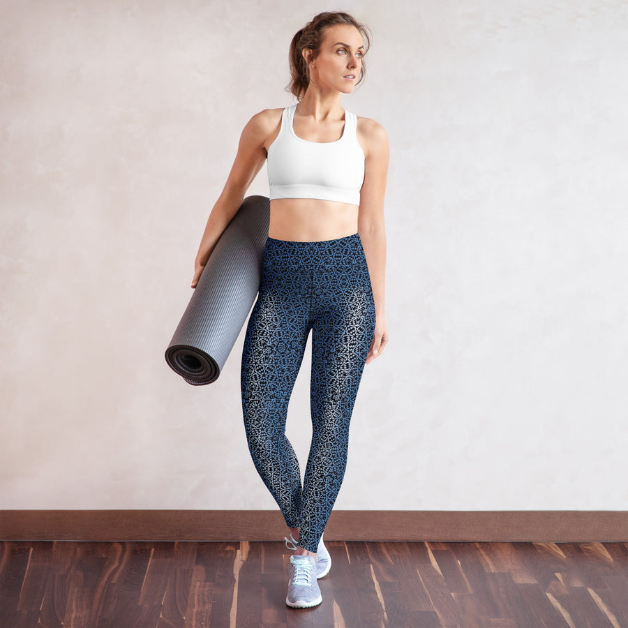 Penta Geometric Yoga Leggings - Sacred Pentagon Pattern - symbolika