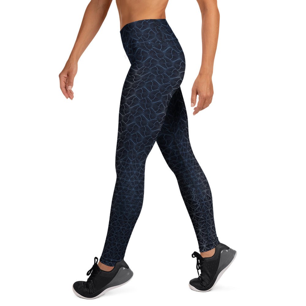 Moonlight Shipibo Butterfly Yoga Leggings - Pattern Transition - symbolika