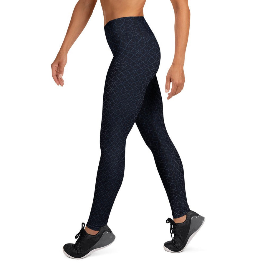 Moonlight Progressive Crosses Yoga Leggings - Building Sequence - symbolika