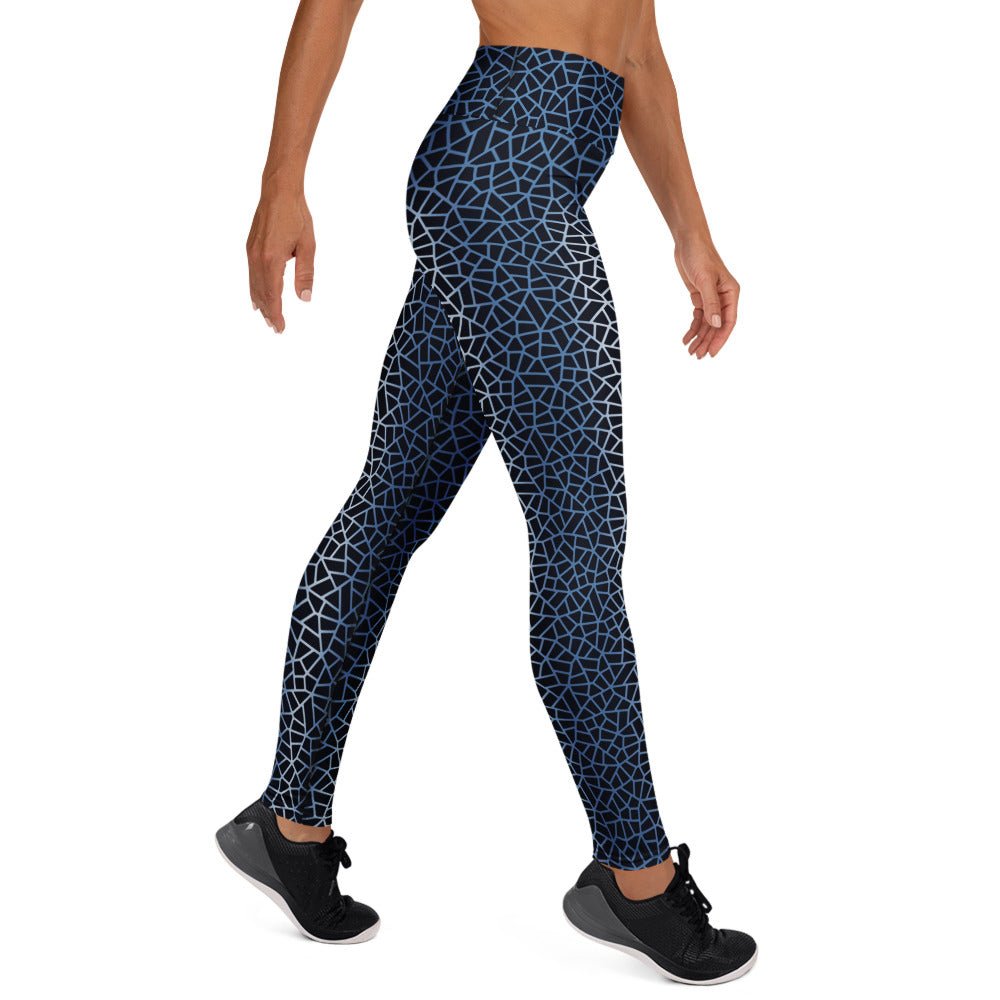 Paved Geometric Yoga Leggings - Four - Way Stretch Activewear - symbolika