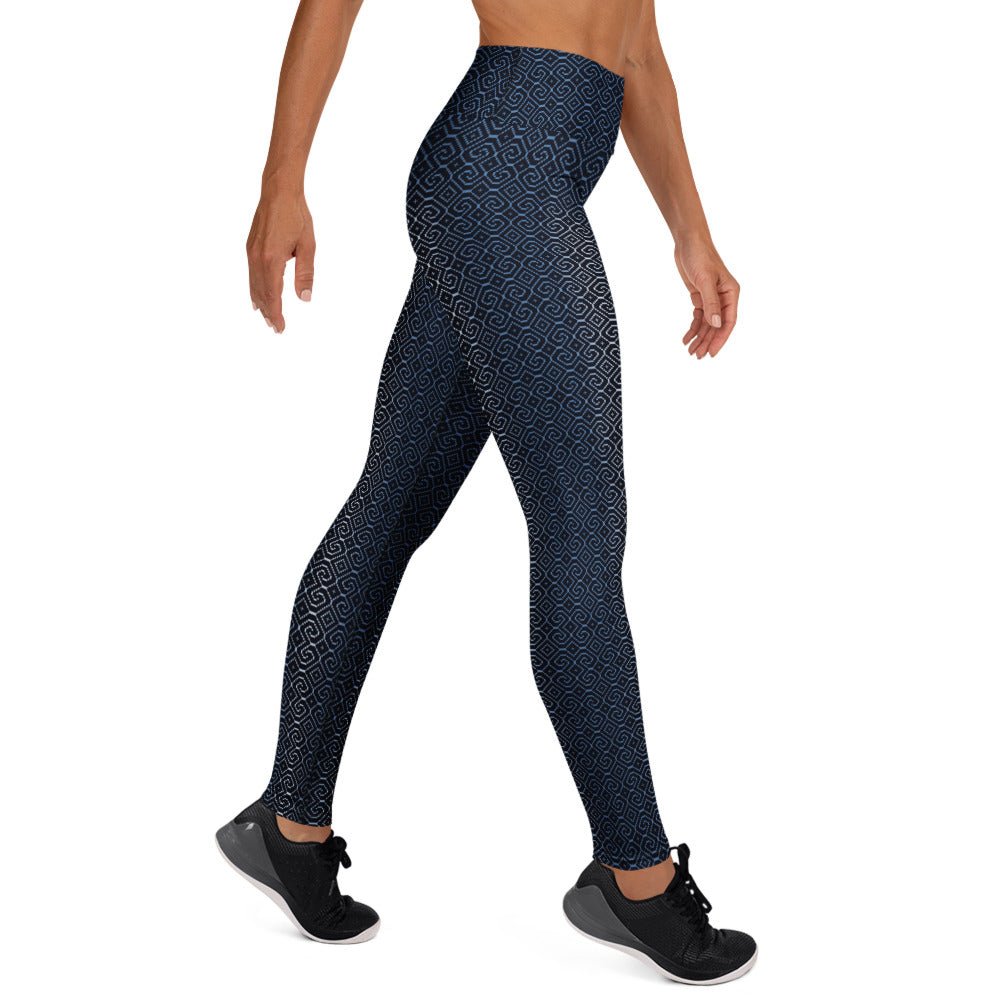 Shipibo Conibo Yoga Leggings - Sacred Geometry Activewear - symbolika