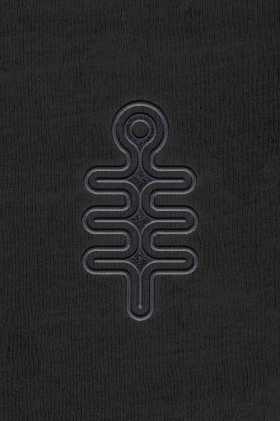 DMT Symbol - Monochrome Embroidery Woman Sweatshirt - Dark - symbolika