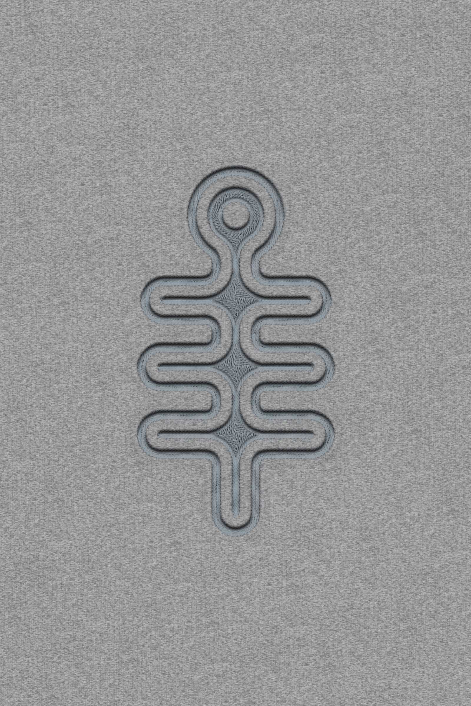 DMT Symbol - Monochrome Embroidery Woman Sweatshirt - Grey - symbolika