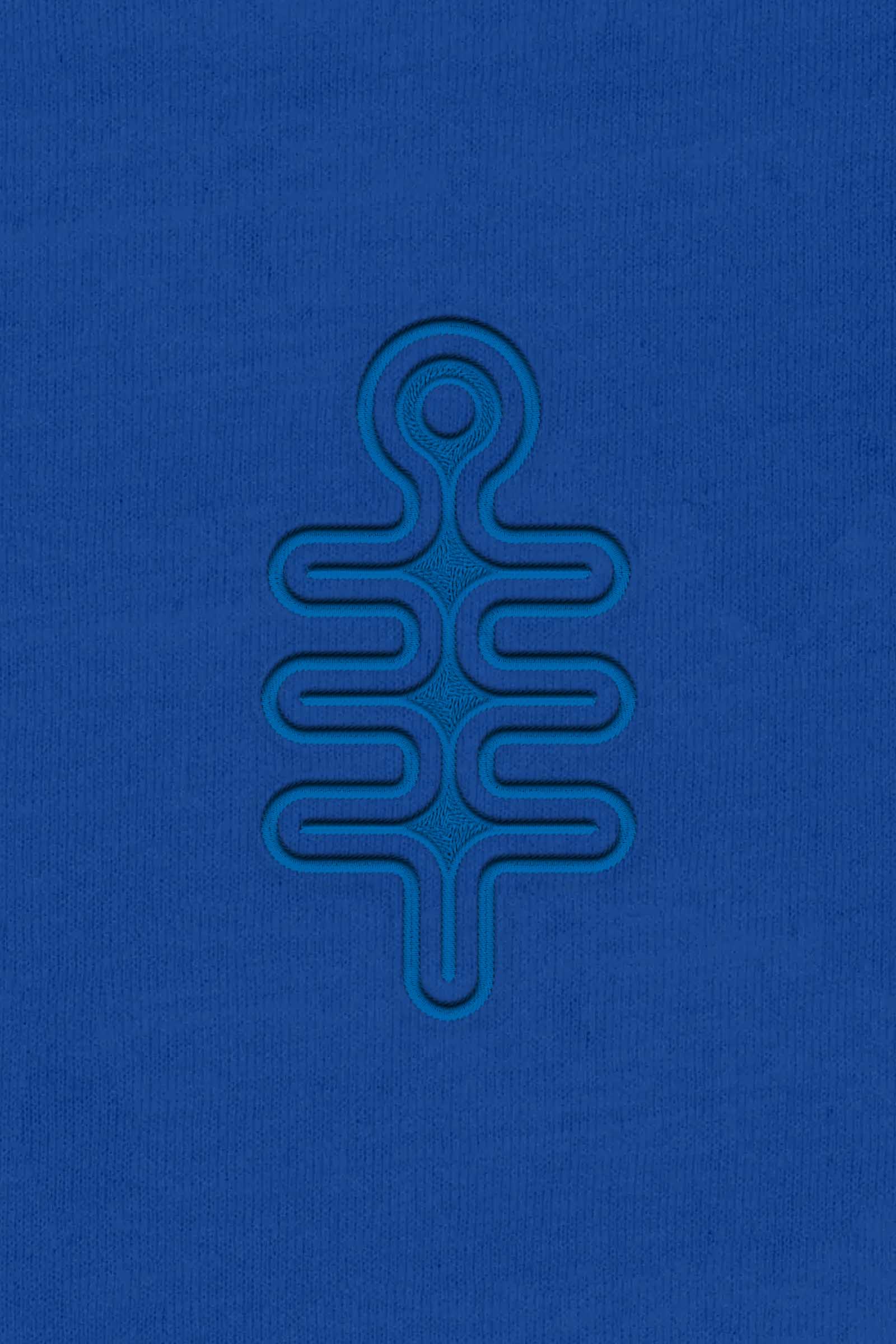 DMT Symbol - Monochrome Embroidery Woman Sweatshirt - Royal Blue - symbolika