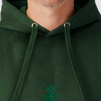 DMT Symbol - Green Embroidery on Forest Green Unisex Hoodie