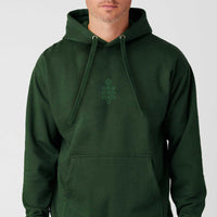 DMT Symbol - Green Embroidery on Forest Green Unisex Hoodie
