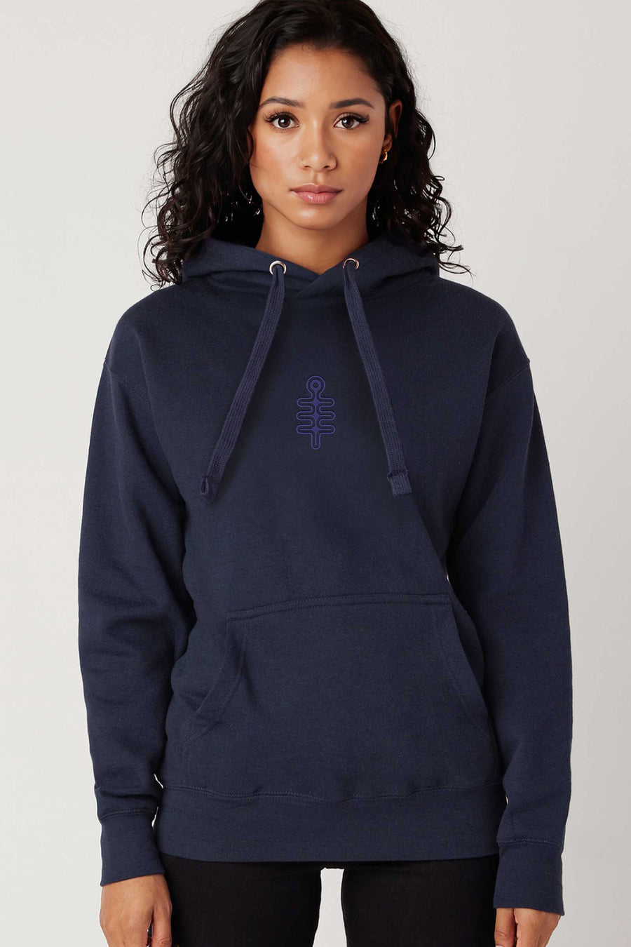 DMT Symbol - Navy Embroidery on Blazer Navy - Women Hoodie - symbolika