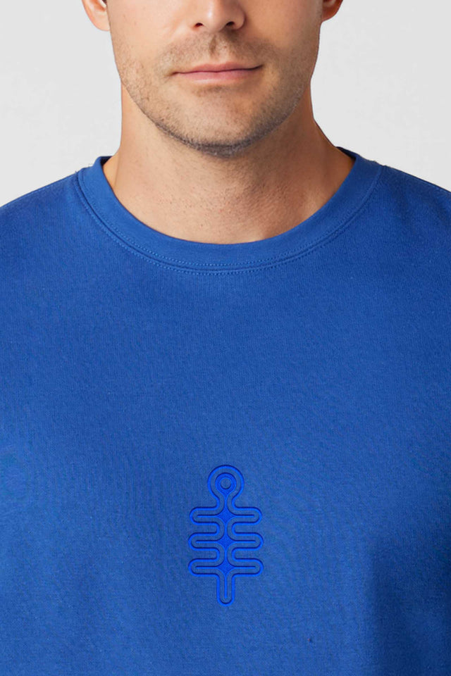 DMT Symbol - Royal Blue Embroidery on Royal Unisex Premium Sweatshirt