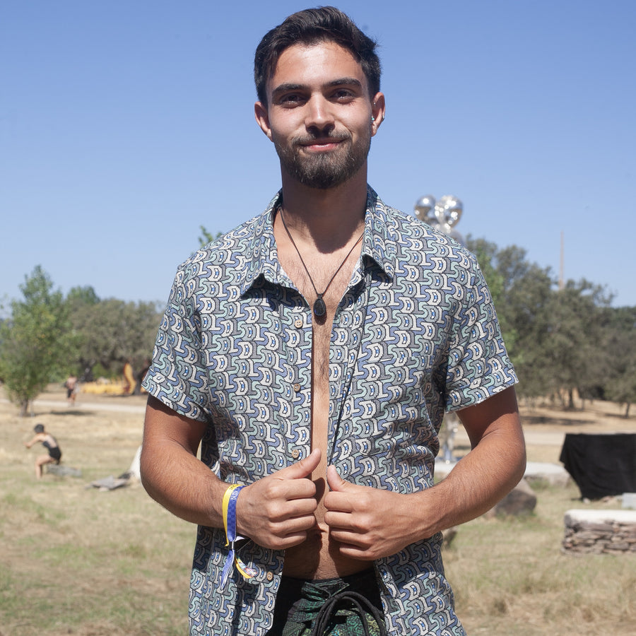 DIGITAL LSD Half Sleeve Button Up Shirt - symbolika