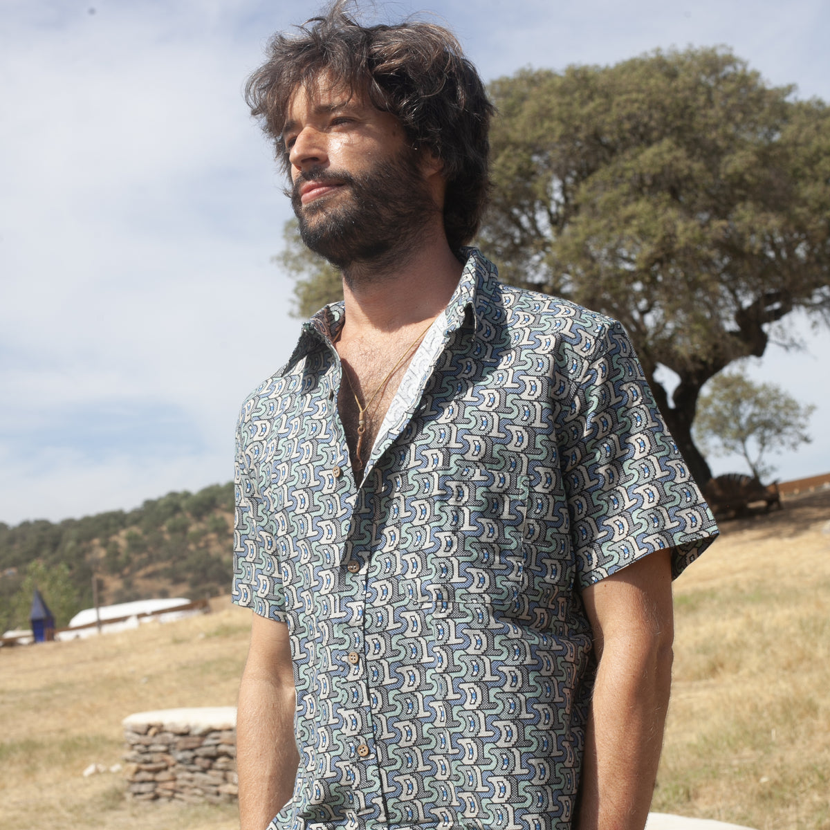 Half Lsd Digital LSD Half Sleeve Button Up Shirt - Psychedelic Tessellation ...