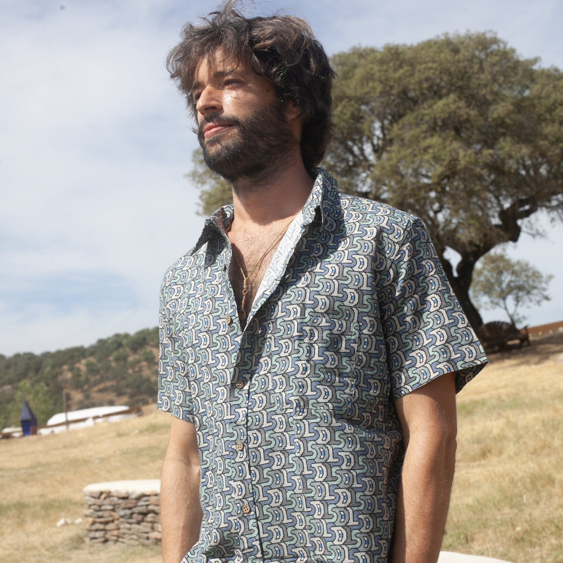 DIGITAL LSD Half Sleeve Button Up Shirt - symbolika