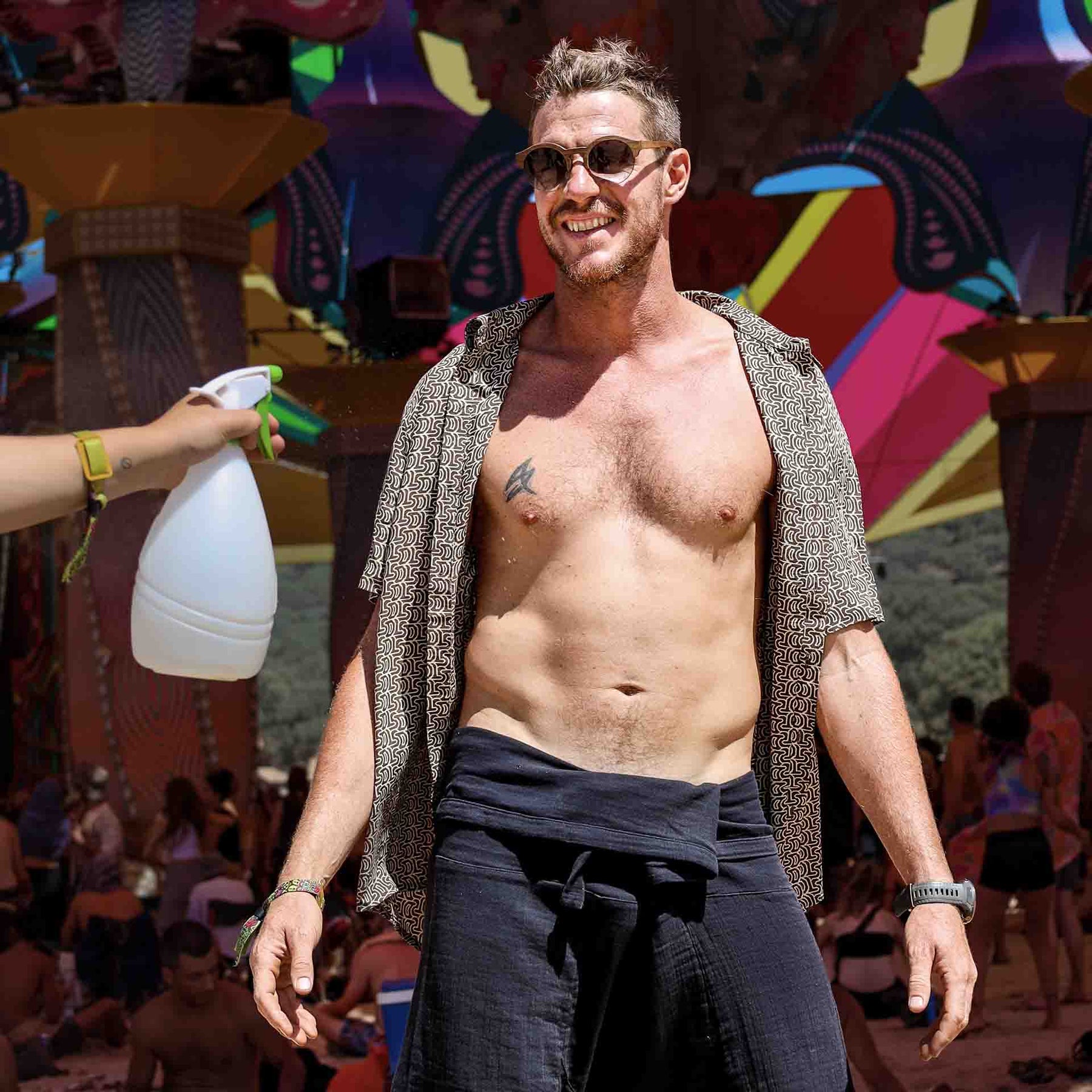 LSD DISCHARGE Half Sleeve Button Up Shirt - symbolika