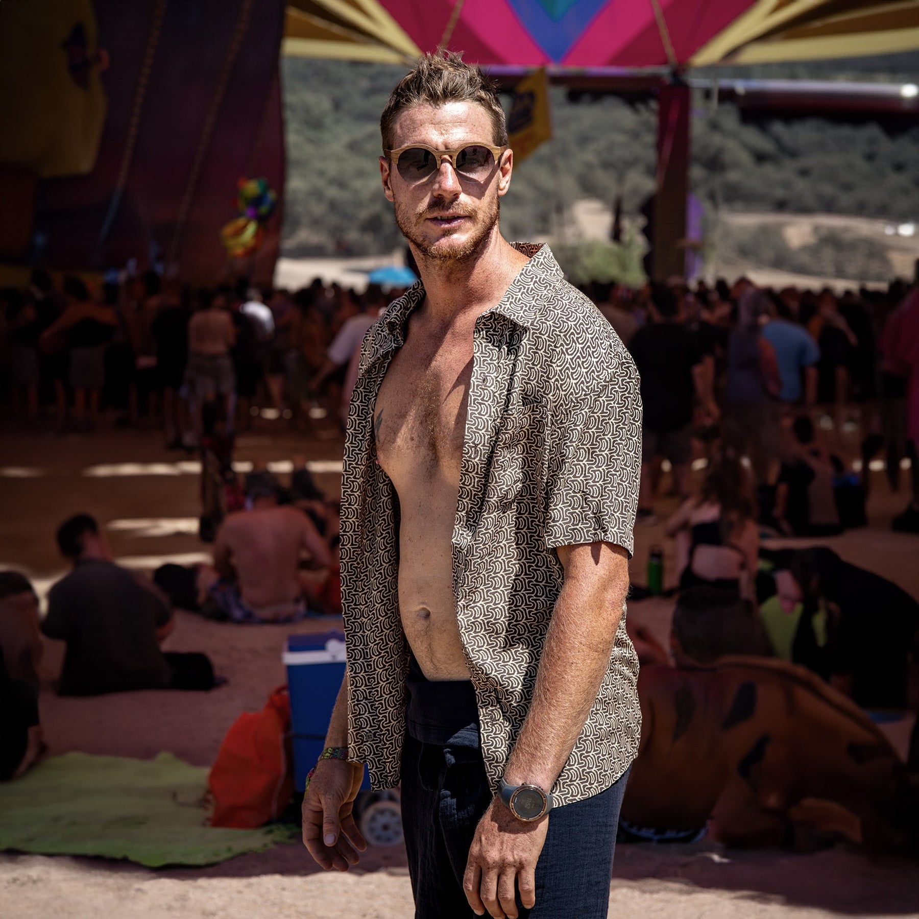 LSD DISCHARGE Half Sleeve Button Up Shirt - symbolika