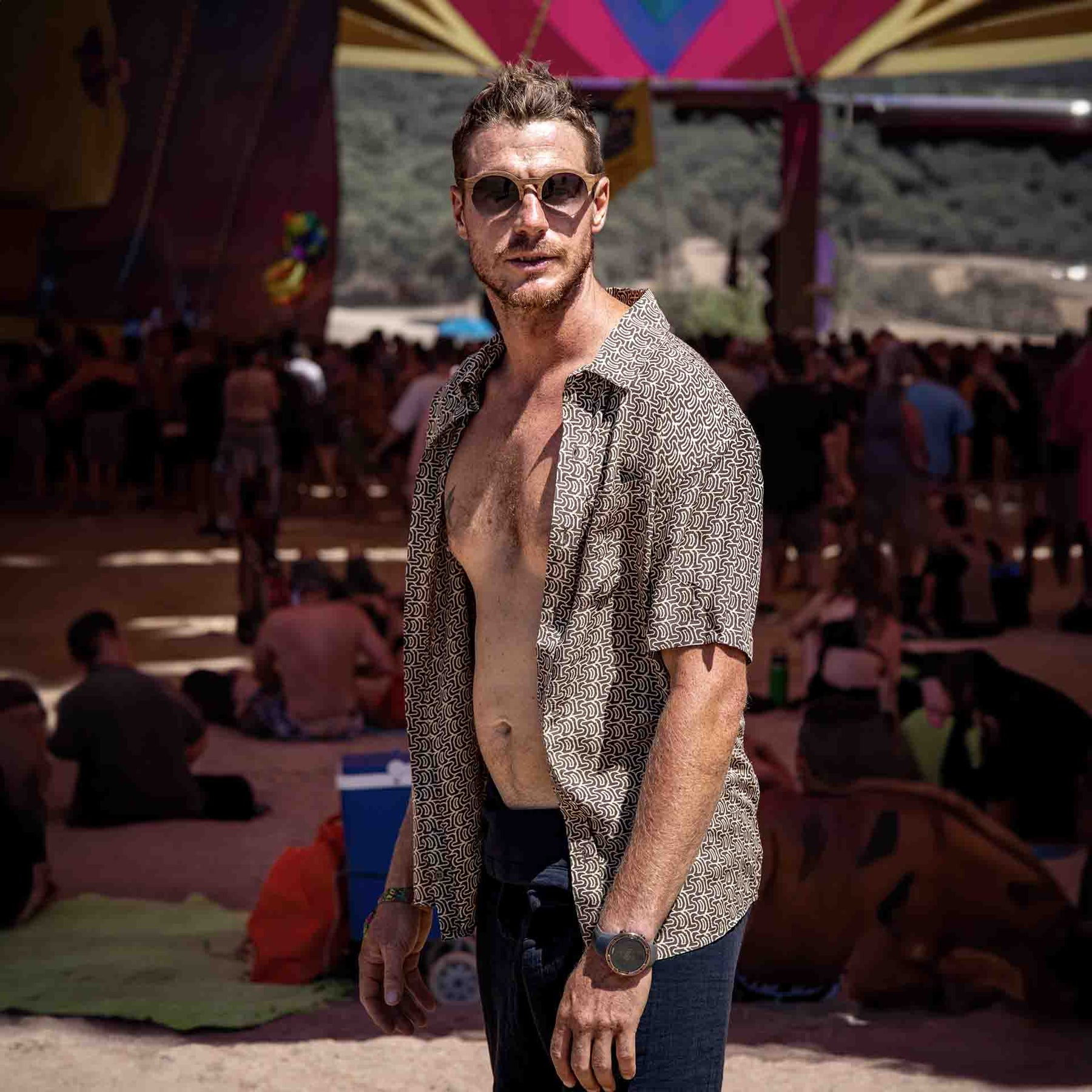 LSD DISCHARGE Half Sleeve Button Up Shirt - symbolika