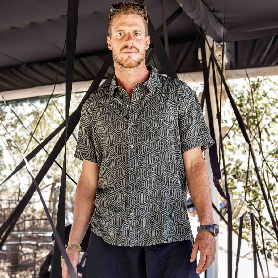 MORCELS Half Sleeve Button Up Shirt - symbolika