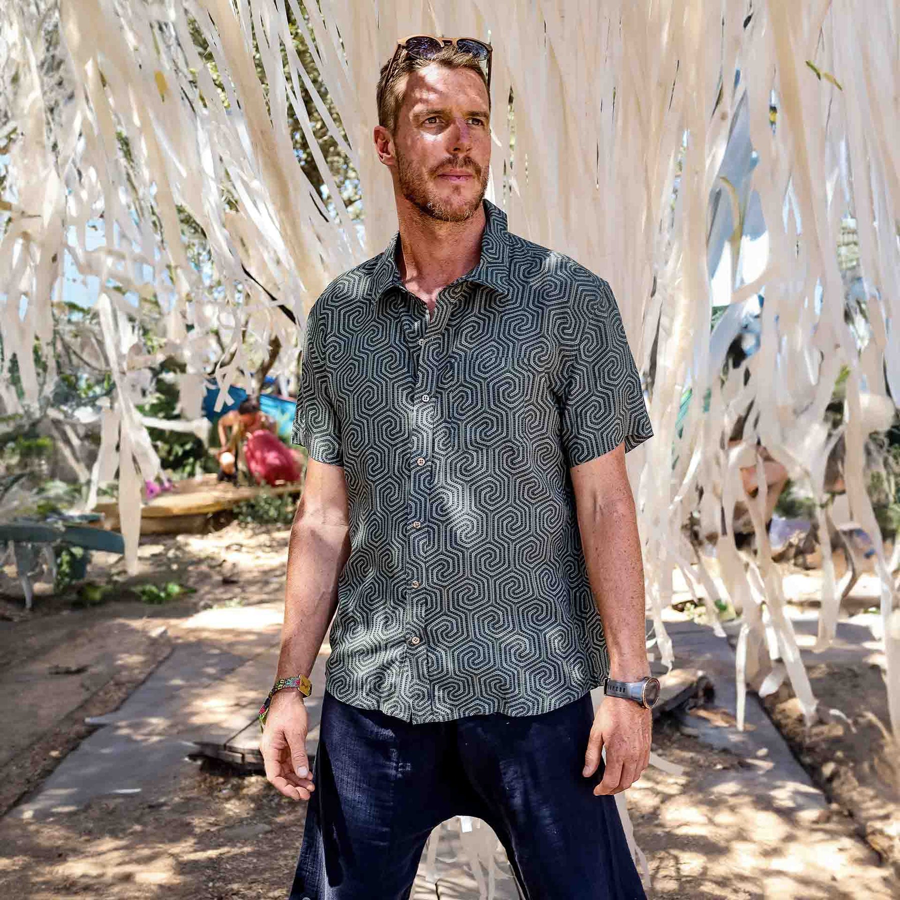 MORCELS Half Sleeve Button Up Shirt - symbolika