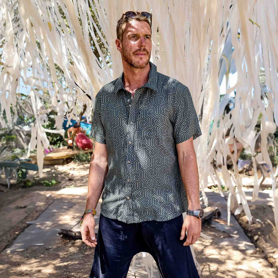 MORCELS Half Sleeve Button Up Shirt - symbolika